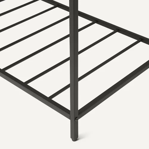 Miniatura 4 de Amazon Basics Isla de cocina con 3 estantes de almacenamiento, efecto negro y roble, superficie de melamina, pies ajustables