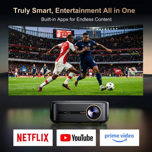 Miniatura 3 de Proyector inteligente 2026 actualizado, 2500 ANSI, compatible con 4K, audio DoIby de 50 W, aplicación NetfIix integrada