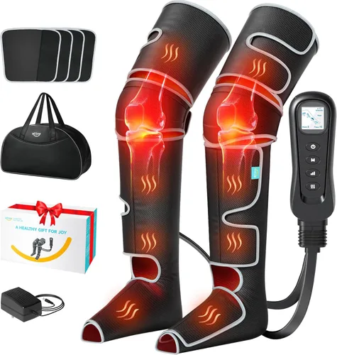 ALLJOY Masajeador de piernas para circulación y alivio del dolor FSA, regalos para hombres, mujeres, papá, mamá, masajeador de piernas con calor y