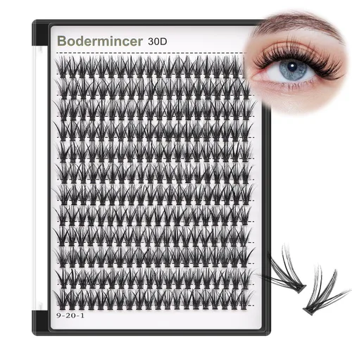 Miniatura 11 de Bodermincer - Bandeja grande de 240 pestañas de rizo D de 0.3 a 0.8 pulgadas (8 a 20 mm) para elegir, pestañas postizas individual para maquillaje