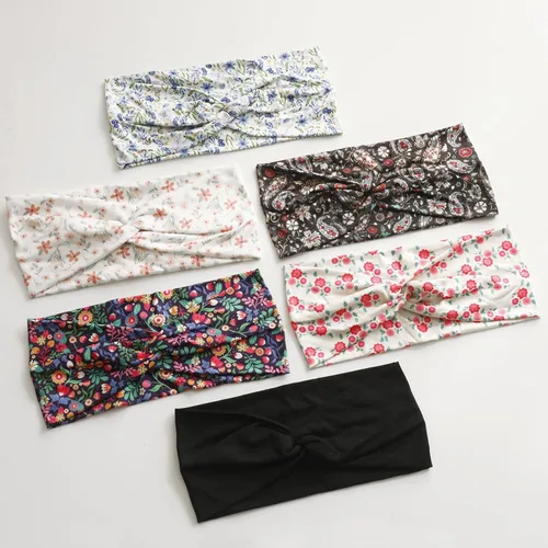 Miniatura 9 de Artilady Paquete de 12 diademas bohemias para mujer, bandas elásticas suaves para yoga para niñas, entrenamiento, correr, deporte, envoltura