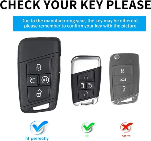 Miniatura 2 de MILD EAST - Funda para llavero Volkswagen con llavero, carcasa de llave de auto de TPU suave para Atlas Golf Alltrack Atlas Jetta Passat Arteon