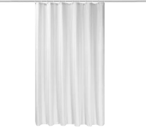Miniatura 9 de Simple&Opulence Cortina de ducha de tela sólida con ganchos para baño, extralarga, 72 x 78 pulgadas, impermeable, lavable a máquina, juego
