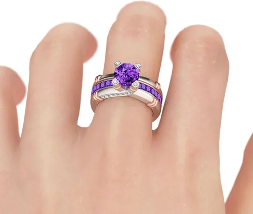 Miniatura 5 de Jeulia - Anillo de plata de ley con circonitas intercambiables para mujer, para boda, compromiso, aniversario