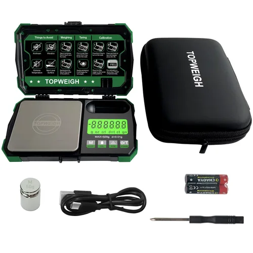 Báscula de bolsillo, doble alimentación, báscula de joyería de gramo de precisión con estuche con cremallera, báscula digital para monedas pequeñas,