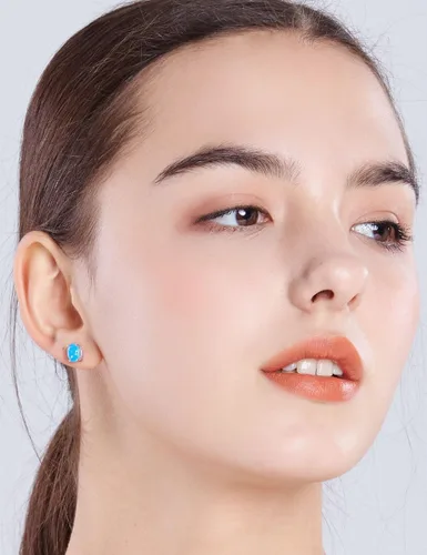 Miniatura 2 de Sterling Silver Opal Stud Earrings for Women Solitaire 6x8mm Oval Cut Opal Gemstone Earrings for Girls