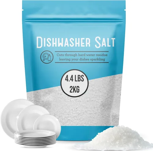 Miniatura 9 de Sal suavizante de agua para lavavajillas, 8.8 libras, sal pura de grano grueso para Bosch, Miele, Whirlpool, Thermador y más, elimina la cal