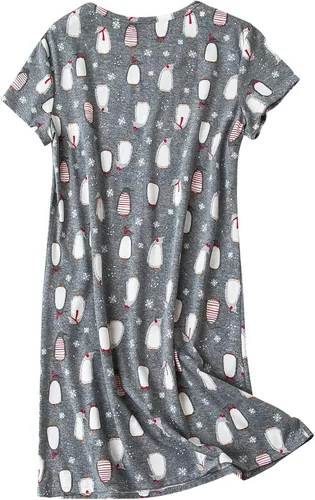 Miniatura 2 de American Trends Camisones para mujer, de algodón, de manga corta, vestido de noche, casual, pijama suave, ropa de dormir