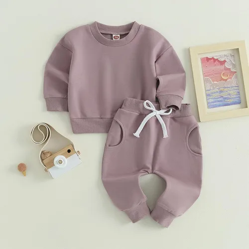 Miniatura 6 de Fernvia Ropa para bebé niña de 3, 6, 9, 12, 18 y 24 meses, conjuntos de sudadera de manga larga + pantalones