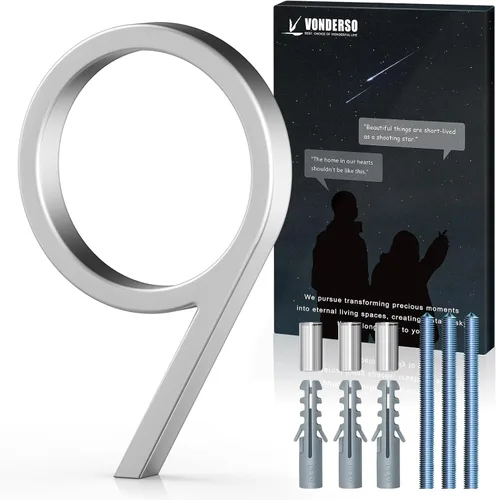 Miniatura 38 de VONDERSO Números flotantes de casa de 5 pulgadas para exteriores, números de dirección modernos de metal antioxidante (3), números de buzón Negro 3