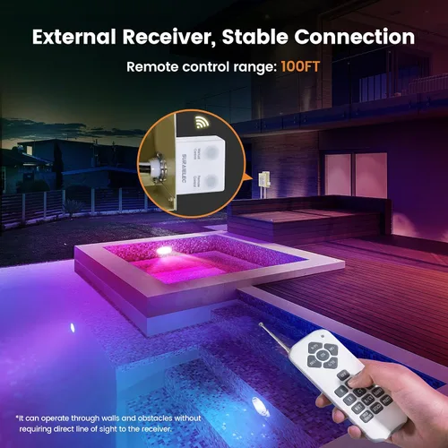 Miniatura 2 de SURAIELEC Luces LED de spa de 6 pulgadas, luces de piscina que cambian de color de 12 V CA para piscina enterrada, luz de spa subacuática