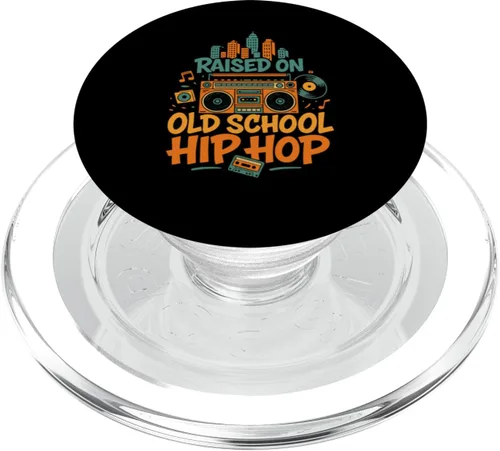 Miniatura 7 de Raised on Old School Hip Hop Retro Boombox PopSockets Adhesive PopGrip