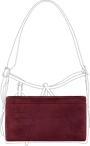 Organizador de bolso para bolsos, organizador de bolsa de terciopelo para bolso, se adapta a LV Carryall PM y más. (PM-terciopelo rojo vino)