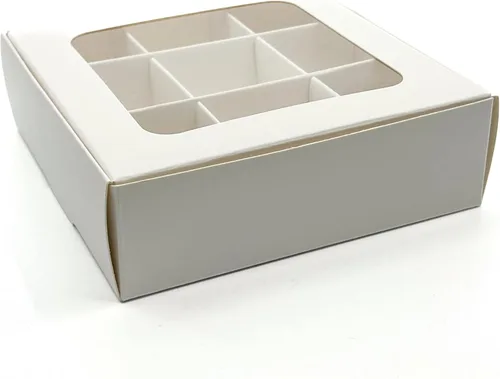 Miniatura 28 de 20 cajas de regalo de papel kraft con ventana y divisores, 6 compartimentos extra pequeños, 5 x 3.5 x 1.57 pulgadas, cajas de dulces vacías