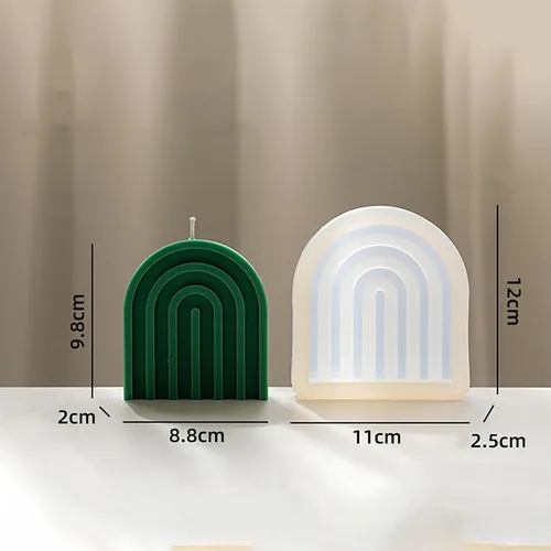 Miniatura 3 de Paquete de 2 moldes de fundición de joyería de resina para puerta de arco y vela de línea de corazón, molde de silicona 3D para suministros