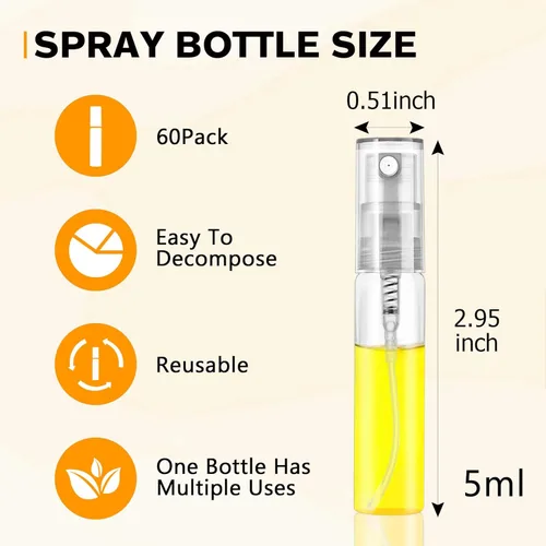 Miniatura 2 de Mini botella de spray de 0.2 fl oz, botella de spray de vidrio recargable, atomizador de botella de vidrio, atomizador de enjuague bucal de perfume