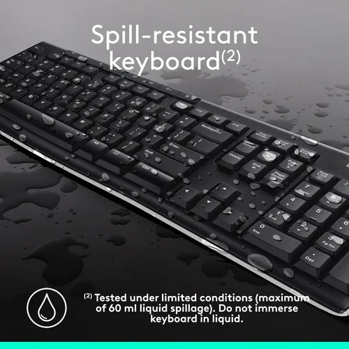 Miniatura 8 de Logitech MK270 - Combo de teclado y mouse inalámbrico para Windows, 2.4 GHz, 8 teclas multimedia, PC, portátil, teclado inalámbrico y mouse compacto