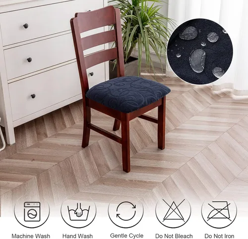 Miniatura 7 de Genina Fundas impermeables de asiento para silla de comedor, fundas elásticas para sillas de comedor, fundas protectoras para sillas de cocina