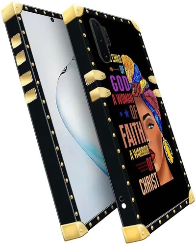 Miniatura 4 de DAIZAG Funda compatible con Samsung Galaxy Note 10 Plus, decoración dorada de mujer de fe, funda protectora de TPU suave antiarañazos