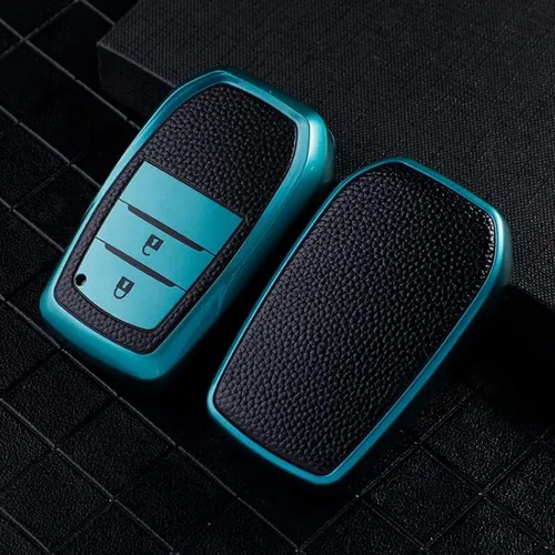 Miniatura 12 de DOUKI Leather TPU Car Key Cover Case Holder, for Toyota RAV4 Crown Hilux Fortuner Innova Camry Land Cruiser Prado Yaris Corolla 55 50