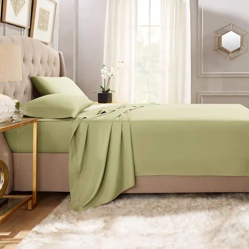 Miniatura 21 de Lujosa sábana encimera y 2 fundas de almohada, algodón puro extrasuave, 800 hilos, transpirable, fácil de lavar, juego de 3 piezas, tamaño King