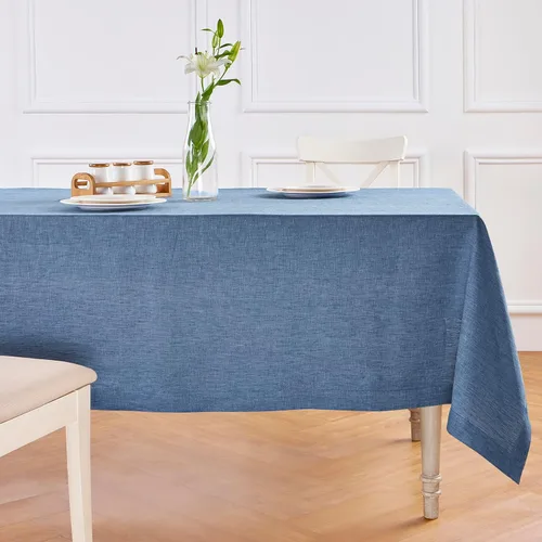 Miniatura 26 de Solino Home - Mantel de lino azul rey de 52 x 52 pulgadas - 100% lino puro cuadrado - Athena, mantel lavable a máquina para Navidad, Año Nuevo