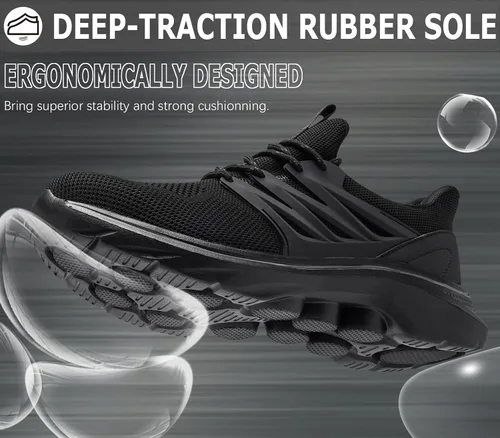 Miniatura 4 de Zapatos deportivos con punta de acero para hombre, zapatos de trabajo ligeros, antideslizantes, zapatos de seguridad de construcción indestructible