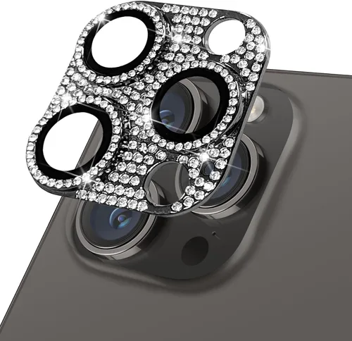 Miniatura 157 de Protector de lente de cámara diseñado para iPhone 12 Pro Max, con diamantes de imitación 3D con diamantes de imitación 9H, vidrio templado, Rosado