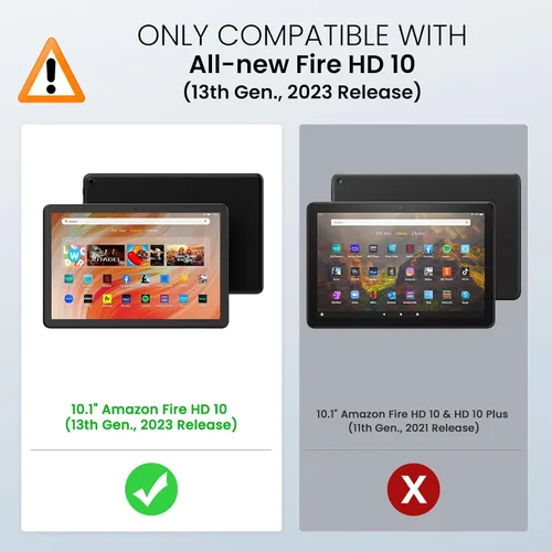 Miniatura 2 de MoKo - Funda para tableta Amazon Kindle Fire HD 10 (13ª generación, versión 2023) de 10.1 pulgadas, funda de piel sintética con soporte triple