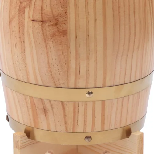 Miniatura 7 de Barril de madera de pino de LOYALHEARTDY de 5 l de madera de pino de primera calidad, con soporte vertical para almacenamiento de whisky, vino