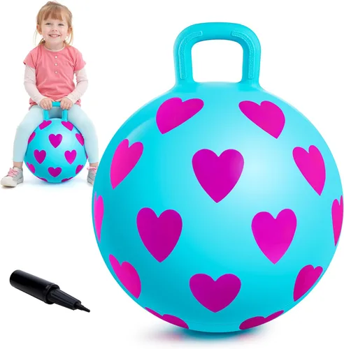 Bola de tolva, bola hinchable de 15 pulgadas con asa, corazón rosa, juguetes para niñas, divertido juego activo en interiores, juguetes inflables de