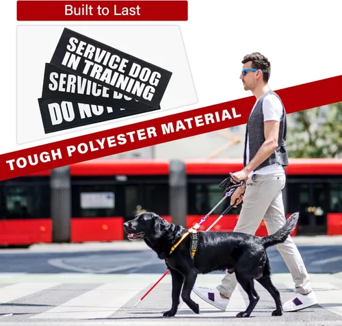 Miniatura 3 de Paquete de 2 parches para perros de servicio, parche de chaleco negro para perro en entrenamiento, parches de arnés para perros extraíbles