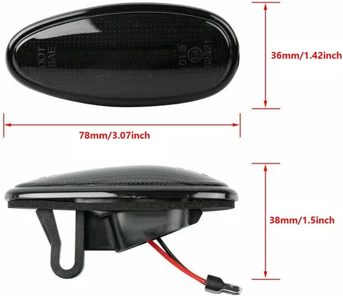 Miniatura 3 de Lámparas de marcador de repetidor lateral para guardabarros delanteros, ajuste OEM, luces LED ámbar de marcador lateral, compatible con modelos