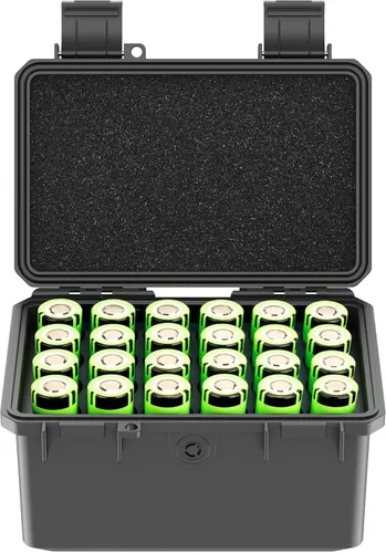 Miniatura 15 de KIWIFOTOS Organizador de baterías C con 15 ranuras para almacenamiento, resistente al agua, IP67, impermeable, celda C, LR14, contenedores alcalinos