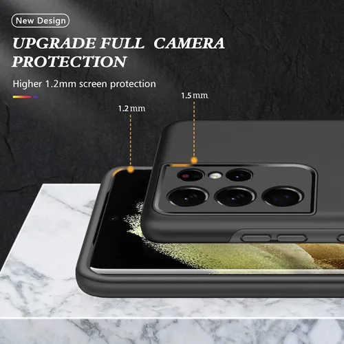 Miniatura 3 de Funda para Samsung Galaxy S21 Ultra, con protector de pantalla de TPU flexible autorreparable, 2 unidades, grado militar, doble a prueba de golpes