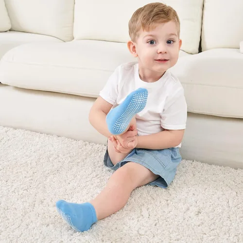 Miniatura 3 de Zaples - Calcetines altos hasta el tobillo para bebé con base antideslizante, unisex