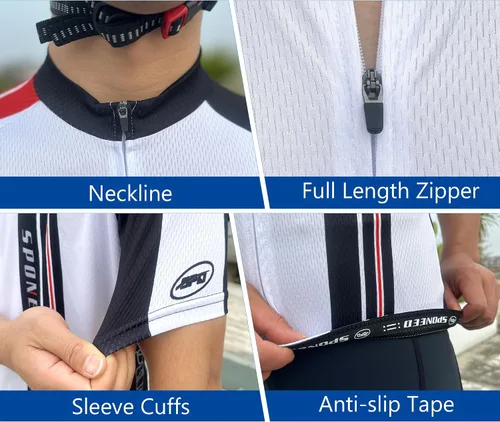 Miniatura 69 de sponeed - Jerséis de ciclismo para hombre, tops, camisas de ciclismo, manga corta, atuendo de ciclismo, chaqueta de ciclismo de cierre completo