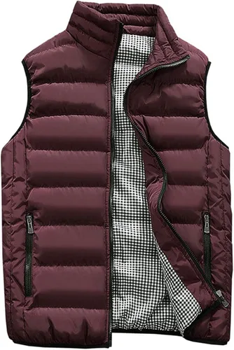 Miniatura 8 de Feiairuike Abrigos de chaleco acolchados para exteriores con cuello alto para hombre