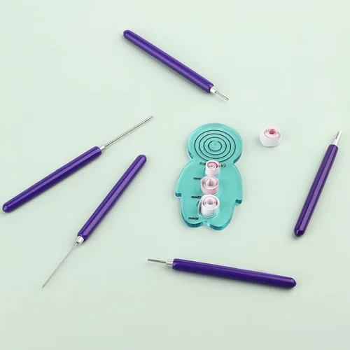 Miniatura 6 de Savita Juego de herramientas de quilling, 5 herramientas de flores de papel, herramientas ranuradas que incluyen un entrenador de rizar y un par