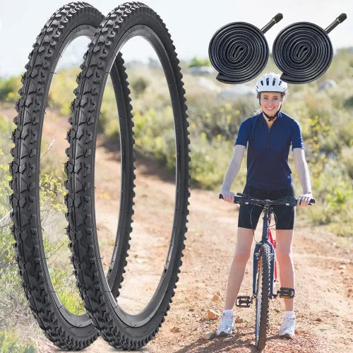Miniatura 8 de Paquete de 2 neumáticos de bicicleta de 24 pulgadas/26 x 2.125 pulgadas, plegables, de repuesto para bicicleta de montaña 26"/2 Neumáticos 2 Tubos