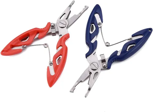 Miniatura 2 de FOSTAR Alicates de pesca, Removedor de gancho de acero inoxidable, Tijeras de línea de pesca, Cortadores de línea trenzados, Abreanillos divididos