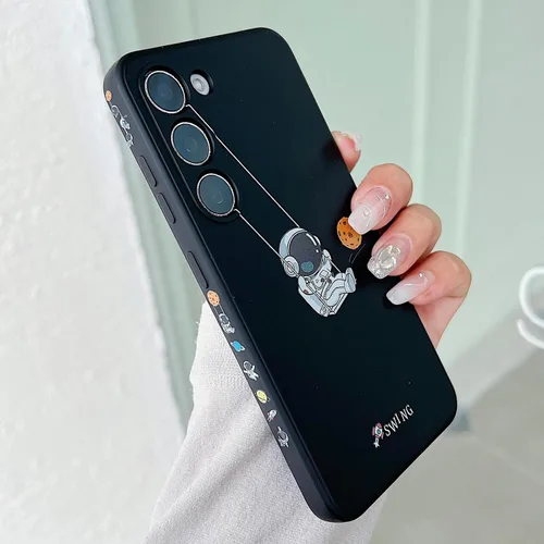 Miniatura 13 de Yonds Queen Funda ultra linda para Samsung Galaxy S22, diseño de astronauta de dibujos animados, diseño de cohete espacial, cubierta de parachoques