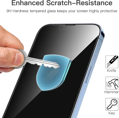 Miniatura 4 de JETech Protector de pantalla de cobertura completa para iPhone 13 Pro Max de 6.7 pulgadas, película de vidrio templado 9H, compatible con fundas