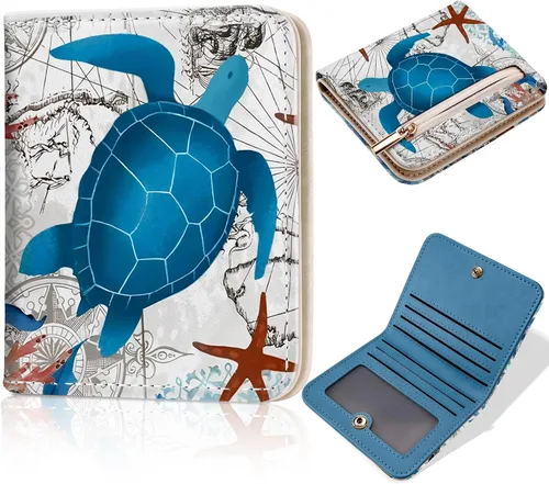 Miniatura 14 de Toughergun Billetera para Mujeres con Bloqueo RFID, Pequeña, Compacta, Bifold de Cuero de Lujo, Billetera de Bolsillo para Damas, Mini Monedero