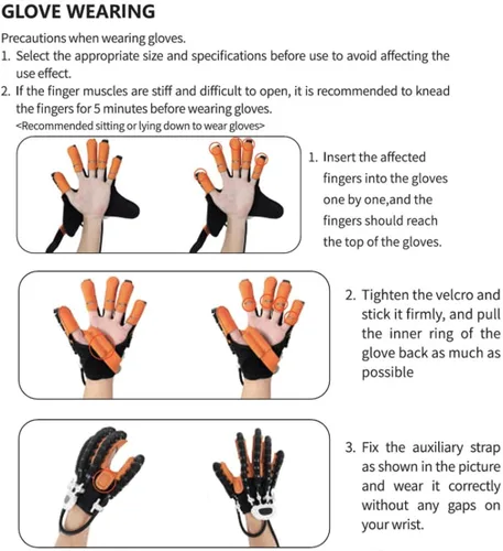 Miniatura 5 de Guantes portátiles del robot del entrenamiento del dedo del golpe hemiplejia entrenador dedo ejercitador de la función de la mano de reparación
