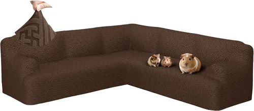 Miniatura 17 de Fundas para sofá seccional en forma de L de 1 pieza, fundas de esquina elásticas para sofá, funda de sofá antideslizante, lavable, fundas de sofá