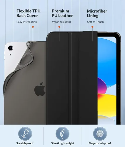 Miniatura 4 de MoKo Funda para Nuevo iPad (A16) 11ª Generación 2025, Funda para iPad 10ª Gen 2022, Funda para iPad 11 Pulgadas con TPU Suave Translúcido Esmerilado