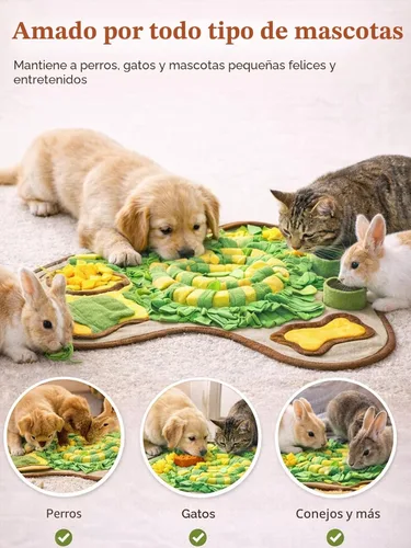 Miniatura 5 de HOPET Tapete de olfateo para perros de raza grande, 28.3''x28.3'' tapete interactivo tipo rompecabezas para comida de perros, fácil de limpiar