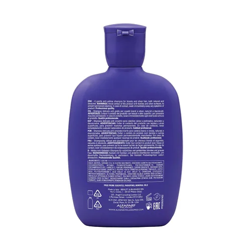 Miniatura 2 de ALFAPARF MILANO Semi di Lino - Champú morado para cabello rubio, resaltado, platino y plateado, neutraliza los tonos cobrizos, hidrata y fortalece