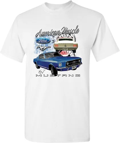 Miniatura 18 de Ford Mustang Shelby 1967 GT - Camiseta para hombre de Muscle Cars Azul marino